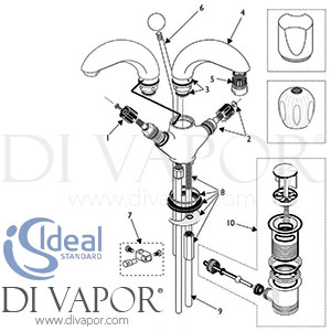 Ideal Standard Waterways Basin Mixer Rim Mounted Bathroom Tap Spare Parts - IDL DV 313